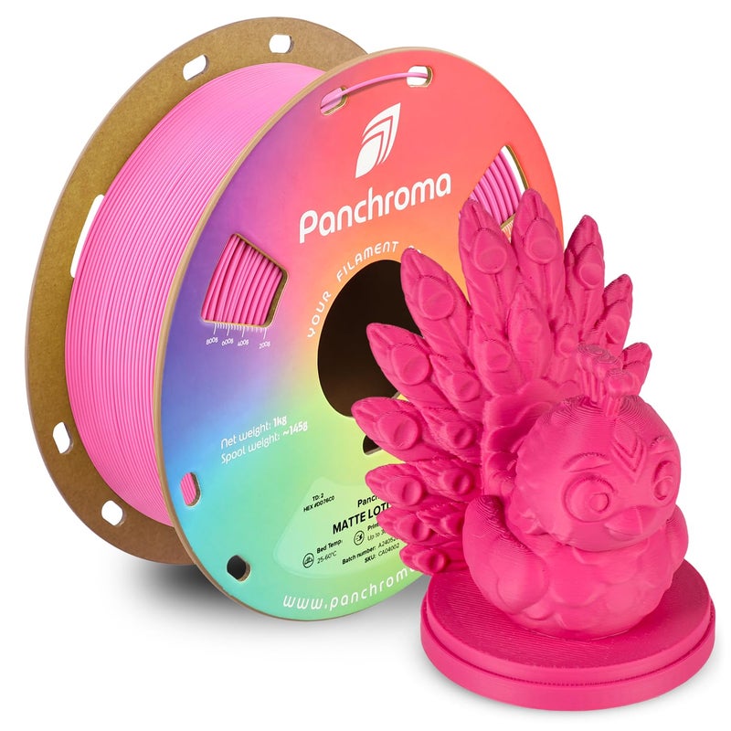 polymaker Panchroma Matte PLA Filament, Matte Lotus Pink 1.75mm 1kg 3D Printing Filament, Formerly Polyterra Matte 3D Printer PLA Filament, Fit Most FDM 3D Printers, 1kg Spool (2.2lbs) - Image 1